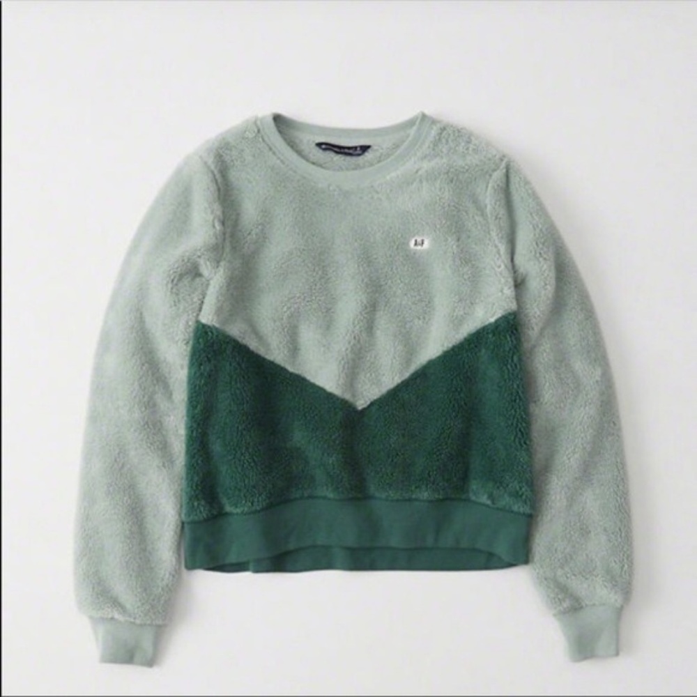 A & F Sherpa Colorblock Sweatshirt - NWT